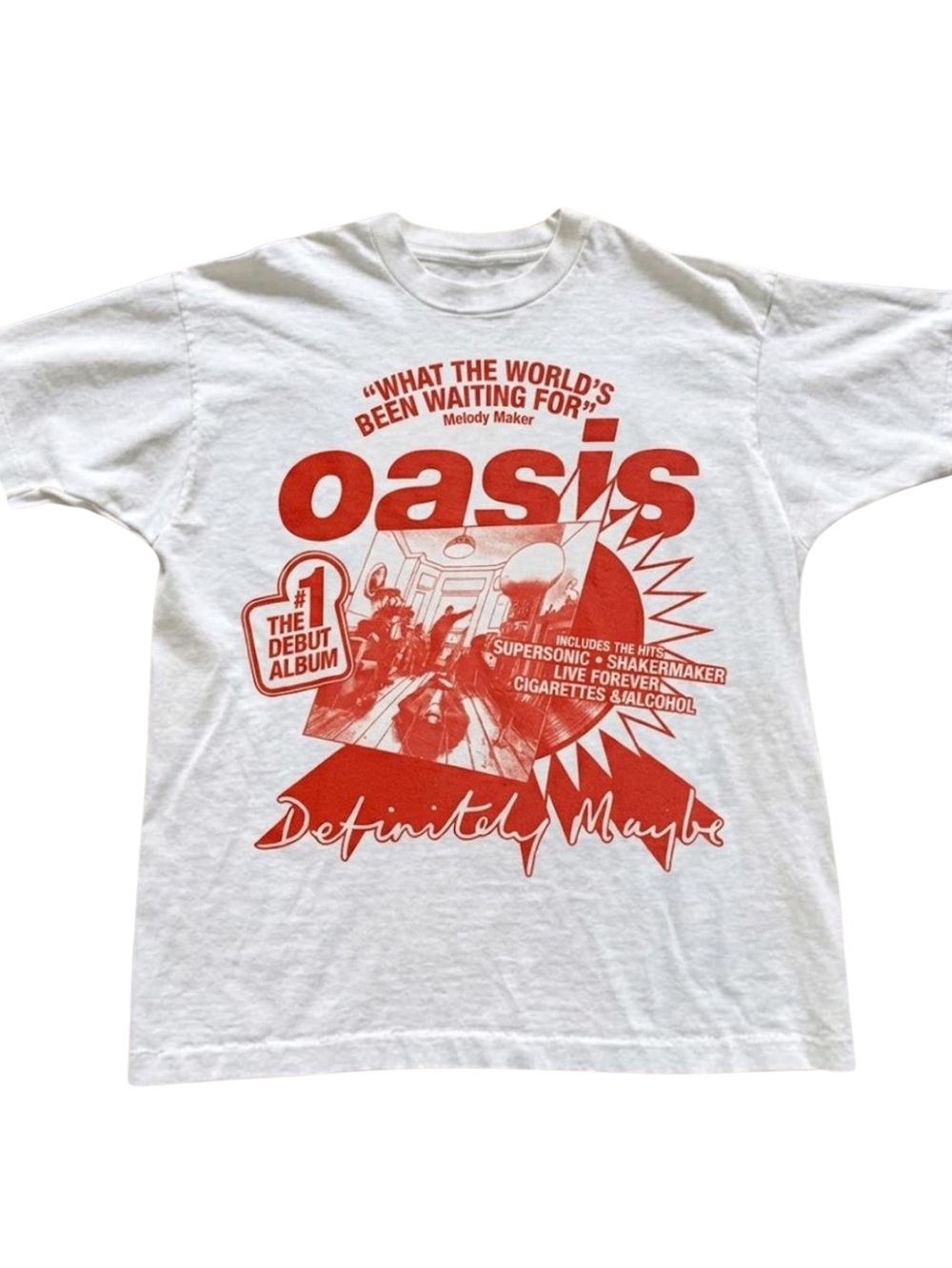 Gildan 'Definitely Maybe' Graphic Tee - White with Red print